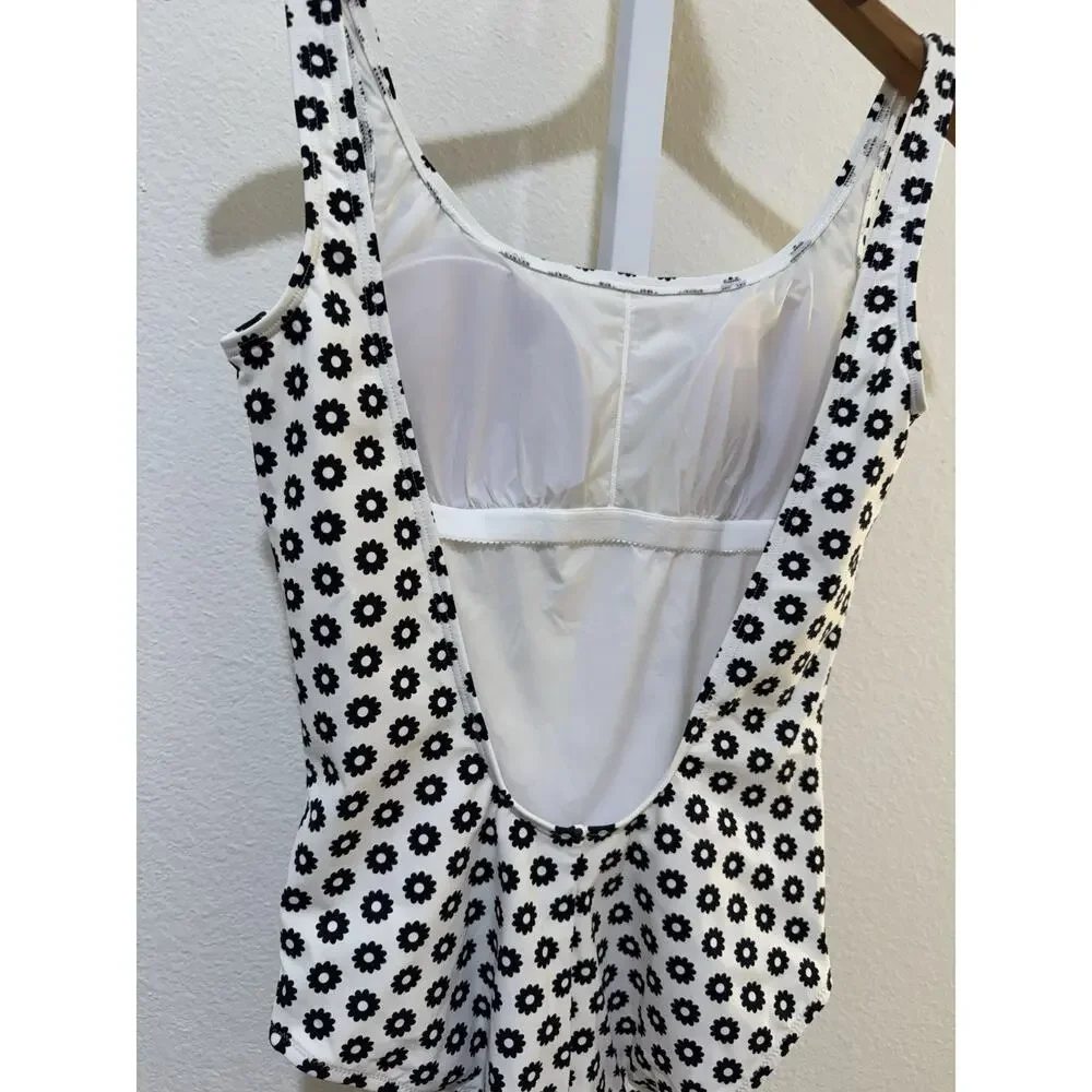 Tory Burch Tank One Piece Swimsuit Tory Black White Geometric Sz S